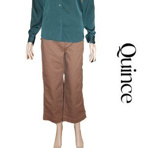 Organic Stretch Cotton Twill Wide-Leg Crop Pant NWT Rust 30